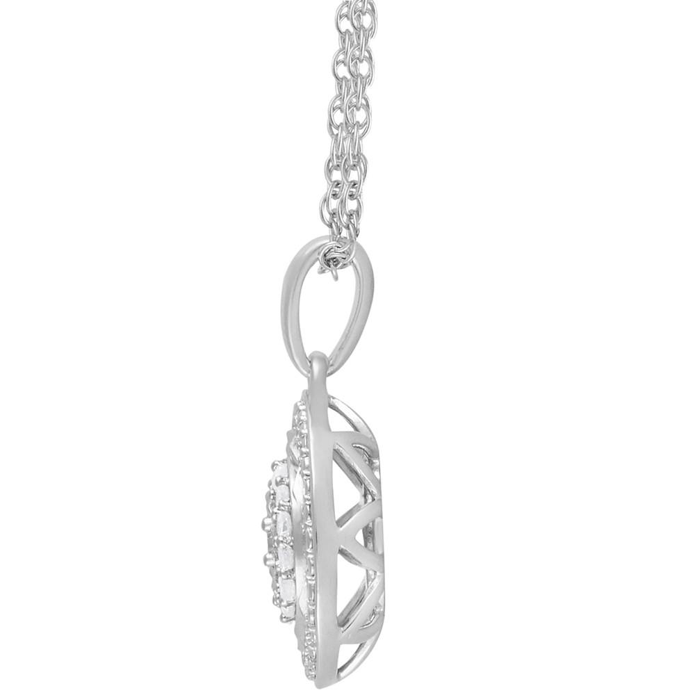 Diamond Disc 18" Pendant Necklace (1/10 ct. t.w.) in Sterling Silver商品第4张图片规格展示