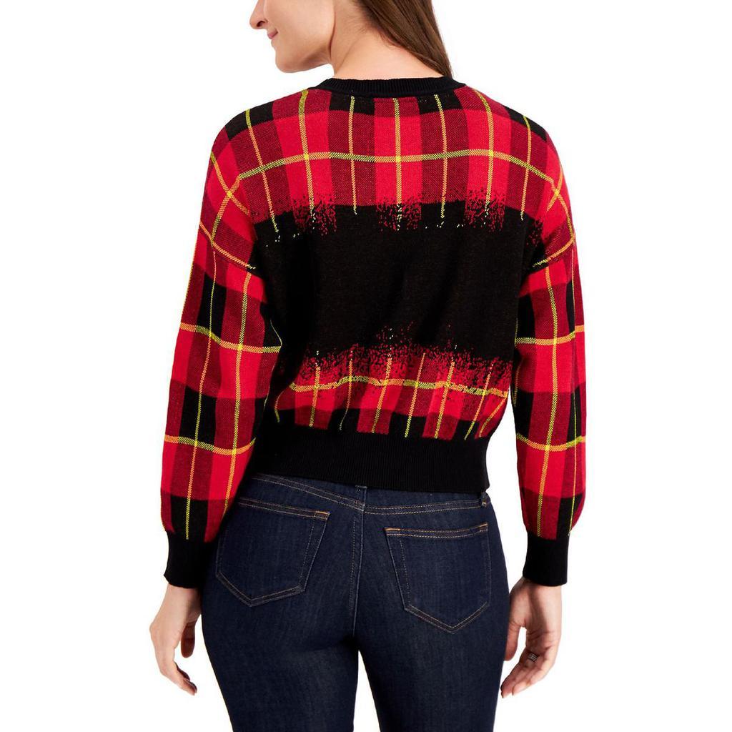 商品Tommy Hilfiger|Tommy Hilfiger Womens Plaid Ribbed Trim Pullover Sweater,价格¥263,第4张图片详细描述