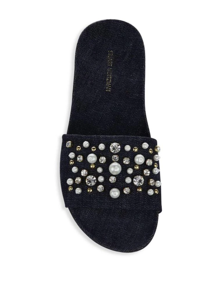 商品Stuart Weitzman|Embellished 丝绸拖鞋,价格¥1195,第4张图片详细描述