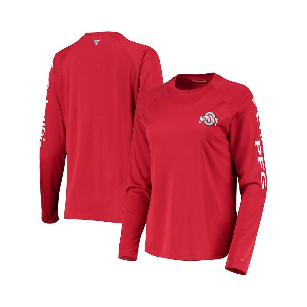 Women's Scarlet Ohio State Buckeyes PFG Tidal Long Sleeve T-shirt商品第1张图片规格展示