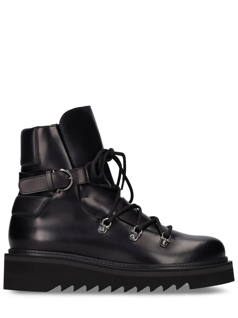 商品Salvatore Ferragamo|20mm Elimo Leather Combat Boots,价格¥12546,第1张图片