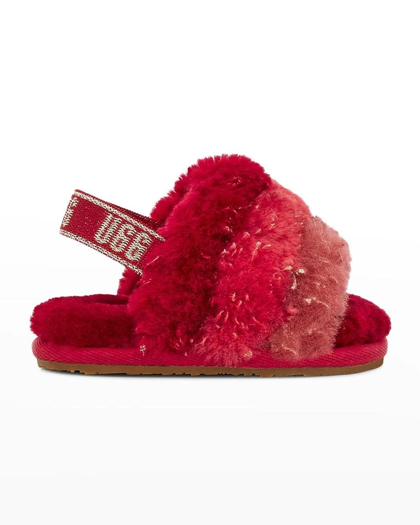 商品UGG|Girl's Fluff Yeah Metallic Sparkle Quilted Slippers, Baby/Kids,价格¥464,第1张图片