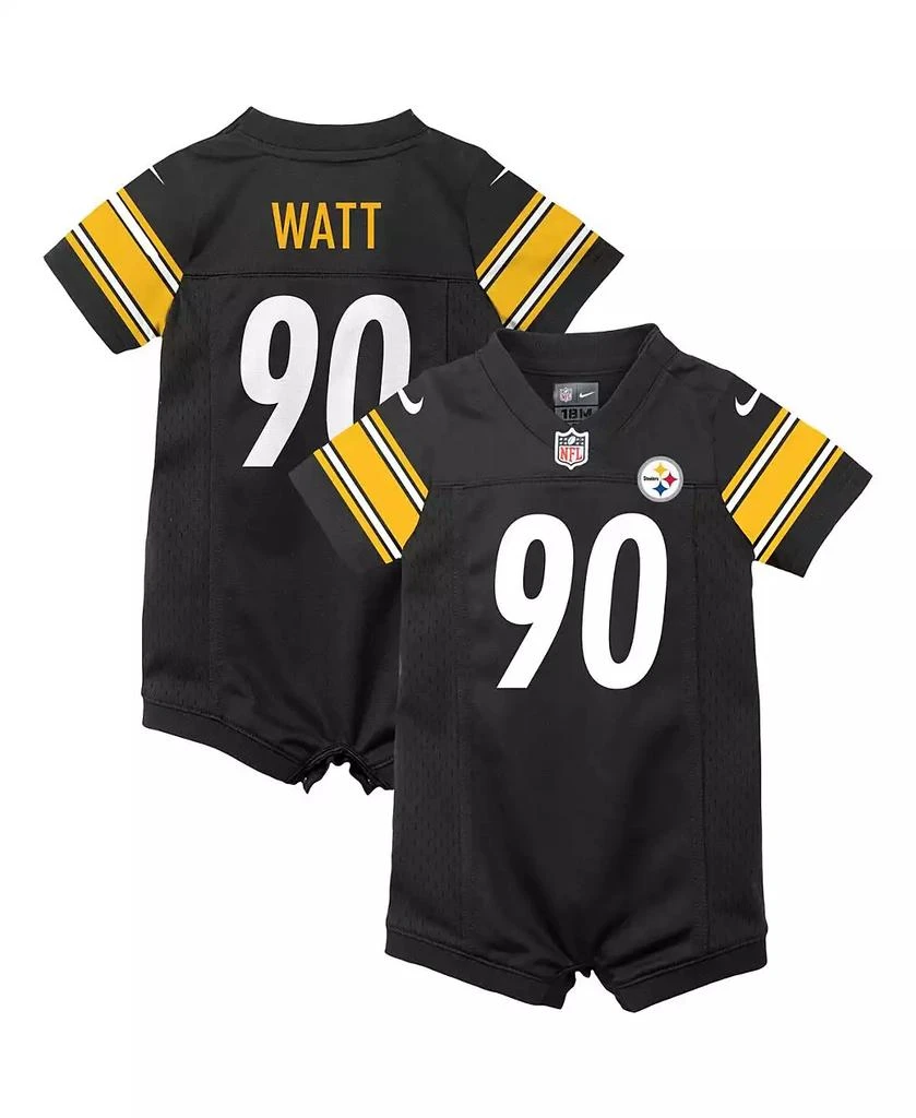 商品NIKE|Infant T.J. Watt Black Pittsburgh Steelers Game Romper Jersey,价格¥293,第1张图片