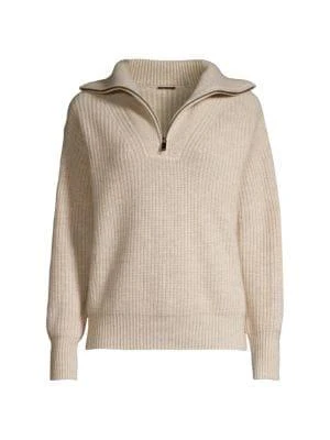 商品Tahari|Cashmere Half-Zip Sweater,价格¥740,第5张图片详细描述