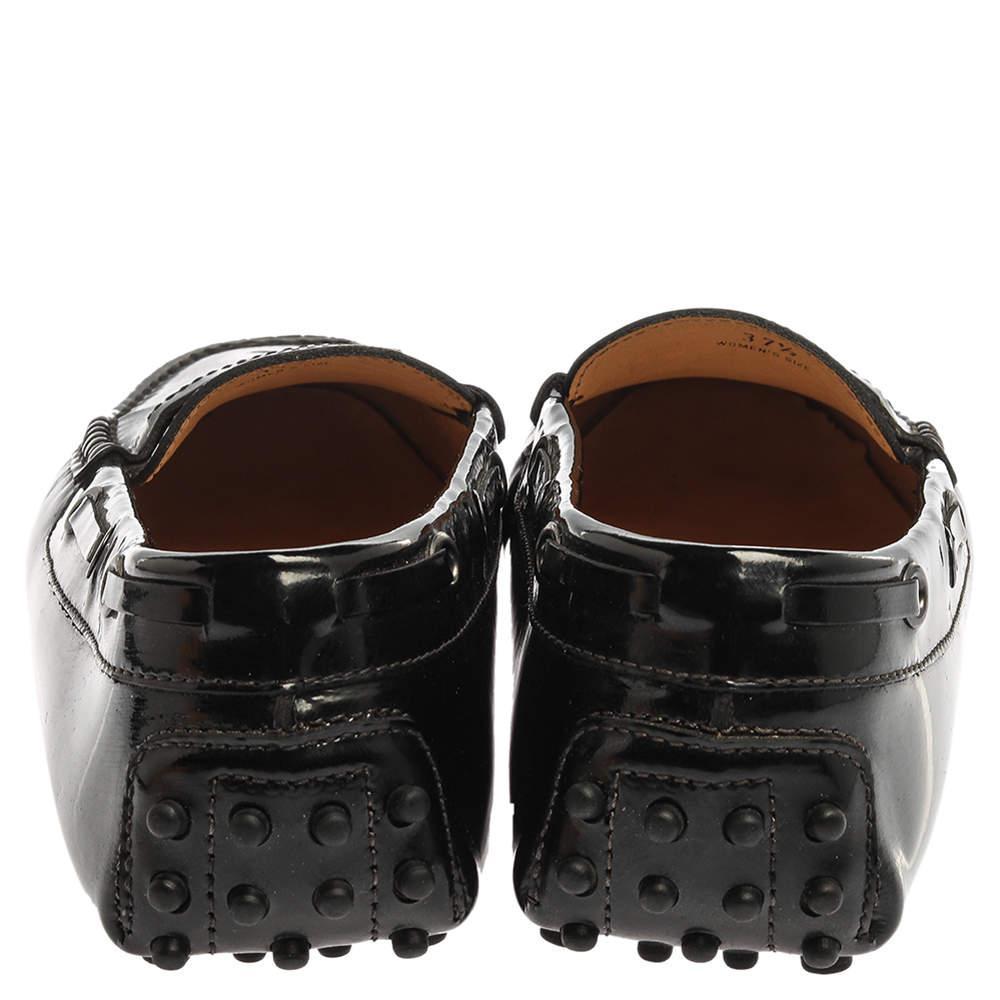 商品[二手商品] Tod's|Tod's Black Patent Leather Penny Slip On Loafers Size 37.5,价格¥1711,第7张图片详细描述