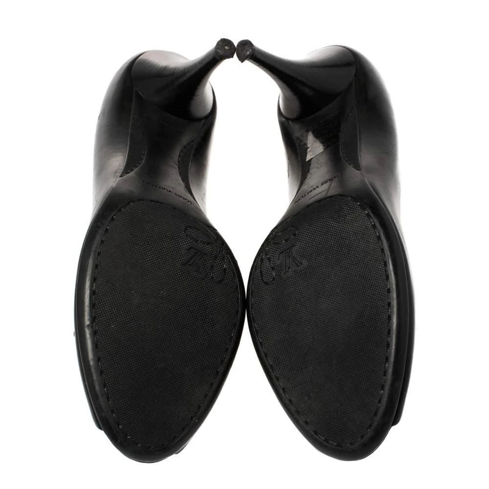Louis Vuitton Black Leather Peep Toe Pumps Size 38.5 商品