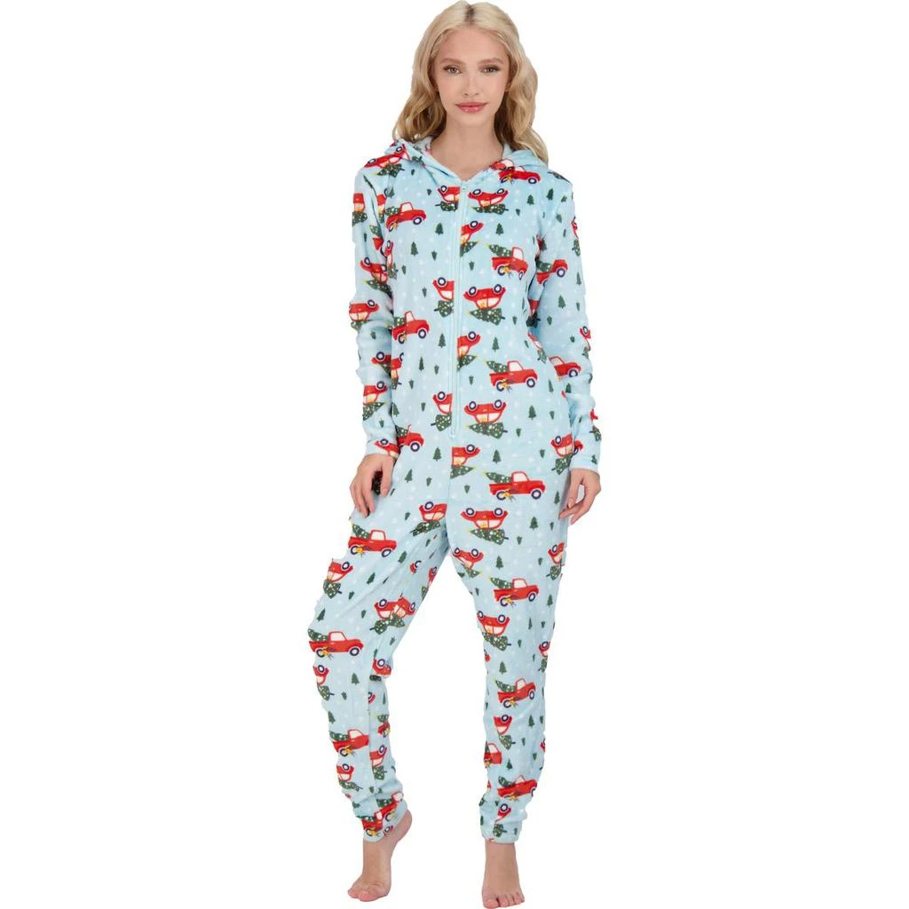 商品NYC Underground|NYC Underground Women's Printed Holiday One-Piece Hooded Pajamas,价格¥53,第4张图片详细描述