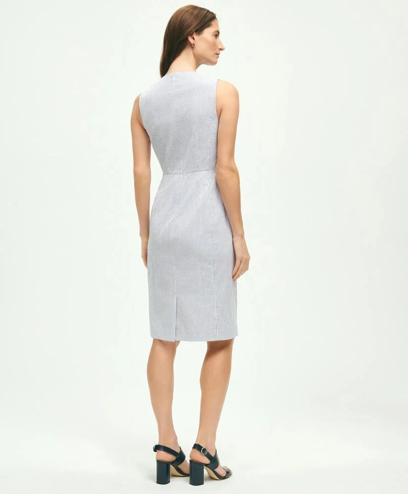 商品Brooks Brothers|Stretch Cotton Seersucker Sheath Dress,价格¥662,第2张图片详细描述