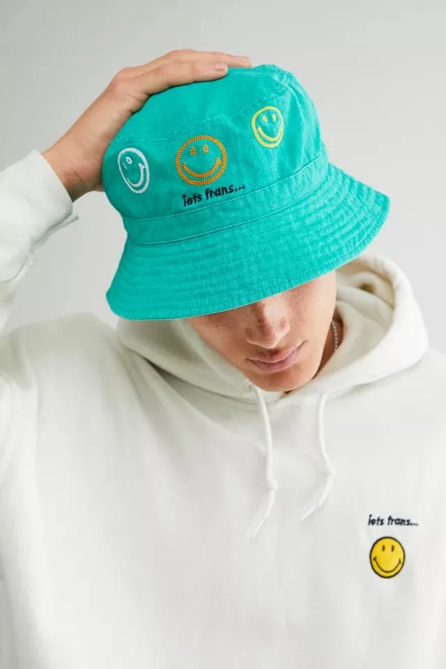 商品iets frans|iets frans… X Smiley Chainstitch Embroidered Bucket Hat,价格¥114,第1张图片