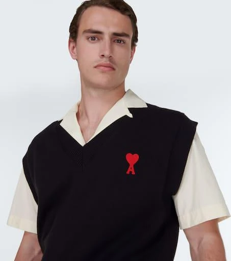 商品AMI|Logo cotton and wool sweater vest,价格¥1603,第5张图片详细描述