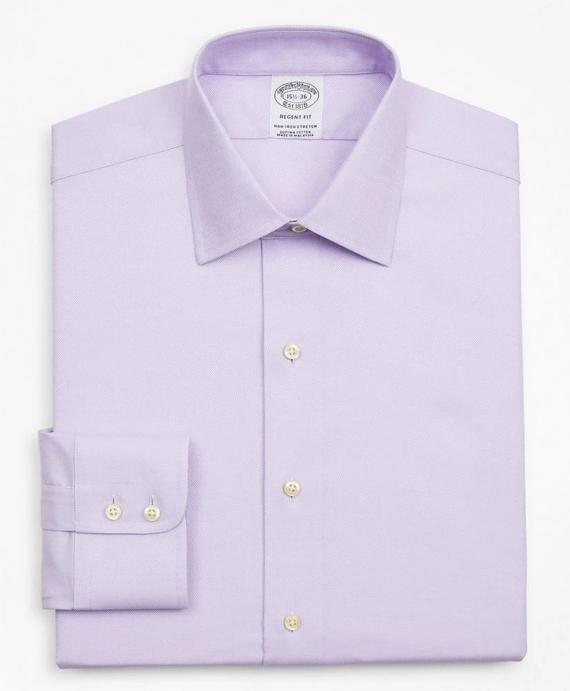 商品Brooks Brothers|Stretch Regent Regular-Fit Dress Shirt, Non-Iron Royal Oxford Ainsley Collar,价格¥393,第4张图片详细描述