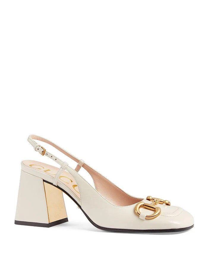 商品Gucci|Women's Baby Mid-Heel Horsebit Slingback Pumps,价格¥6910,第1张图片