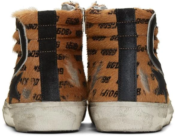 商品Golden Goose|Brown & Black Pony All-Over Slide Sneakers,价格¥2456,第4张图片详细描述