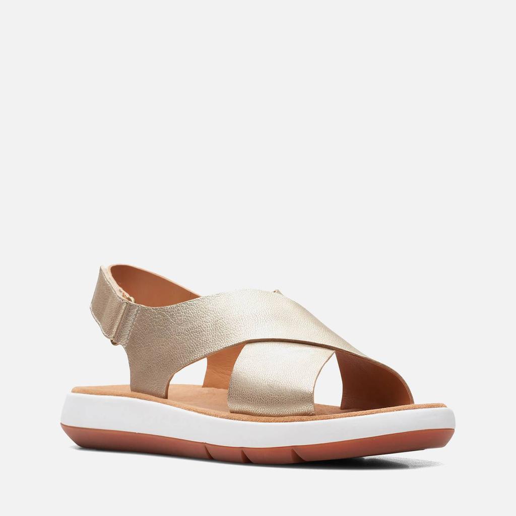 商品Clarks|Clarks Women's Jemsa Cross Leather Sandals - Champagne,价格¥359,第4张图片详细描述