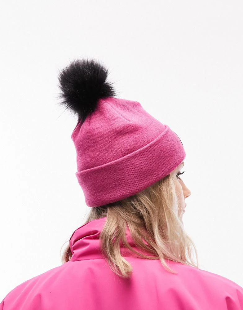 商品Topshop|Topshop Ski fur pom beanie in pink,价格¥100,第3张图片详细描述