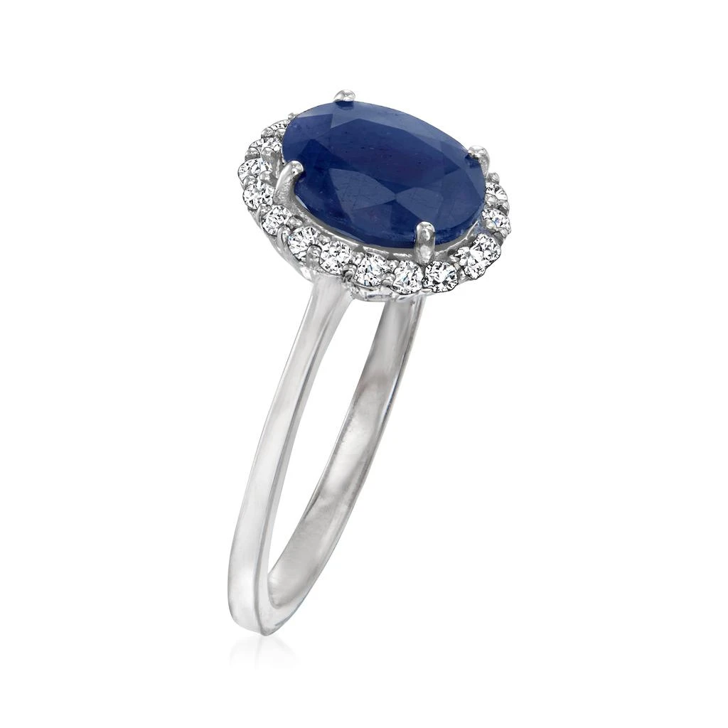 商品Ross-Simons|Ross-Simons Sapphire and . Diamond Halo Ring in 14kt White Gold,价格¥10521,第3张图片详细描述