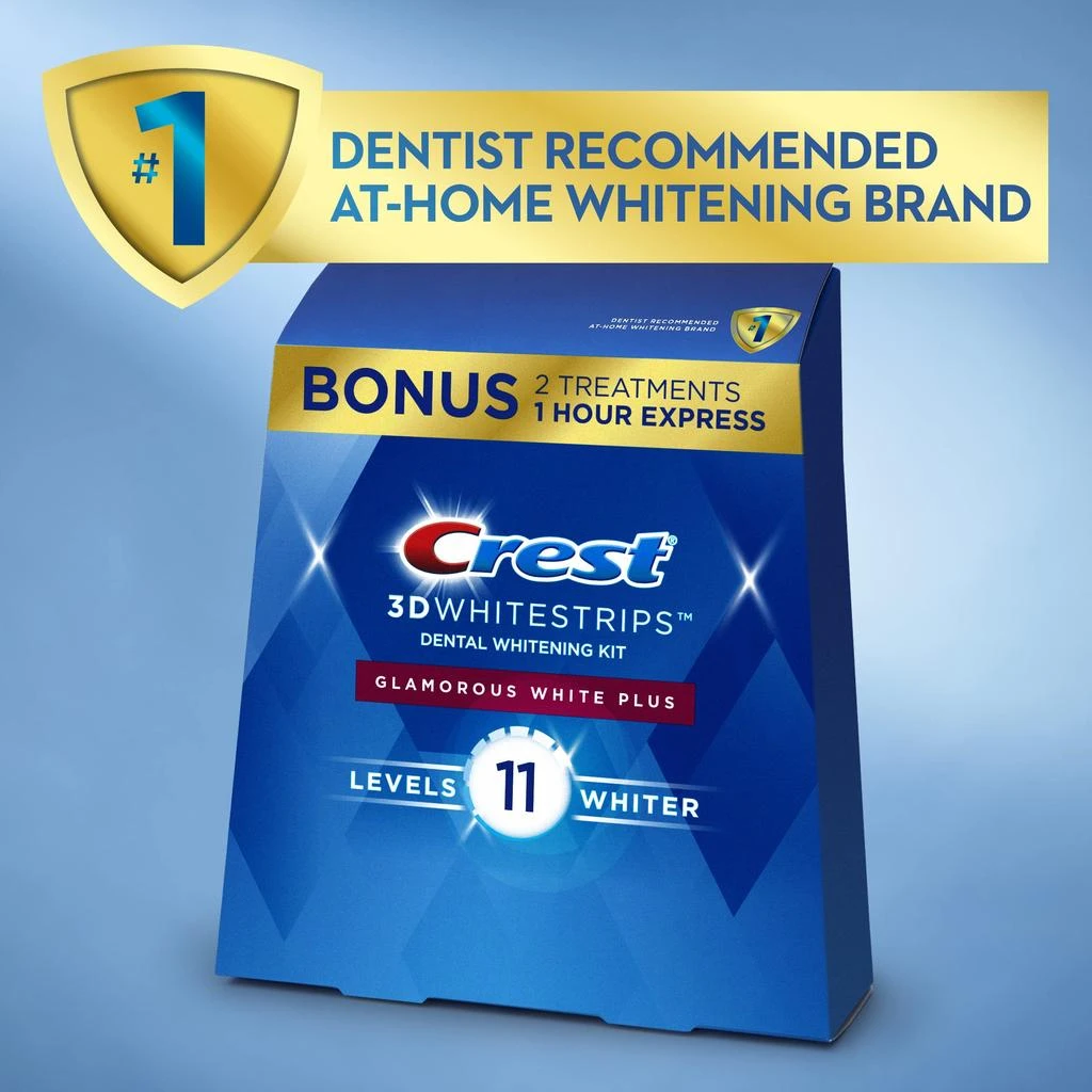 商品Crest|Crest 3D Whitestrips, Glamorous White, Teeth Whitening Strip Kit, 32 Strips (16 Count Pack) -Packaging may vary,价格¥337,第4张图片详细描述