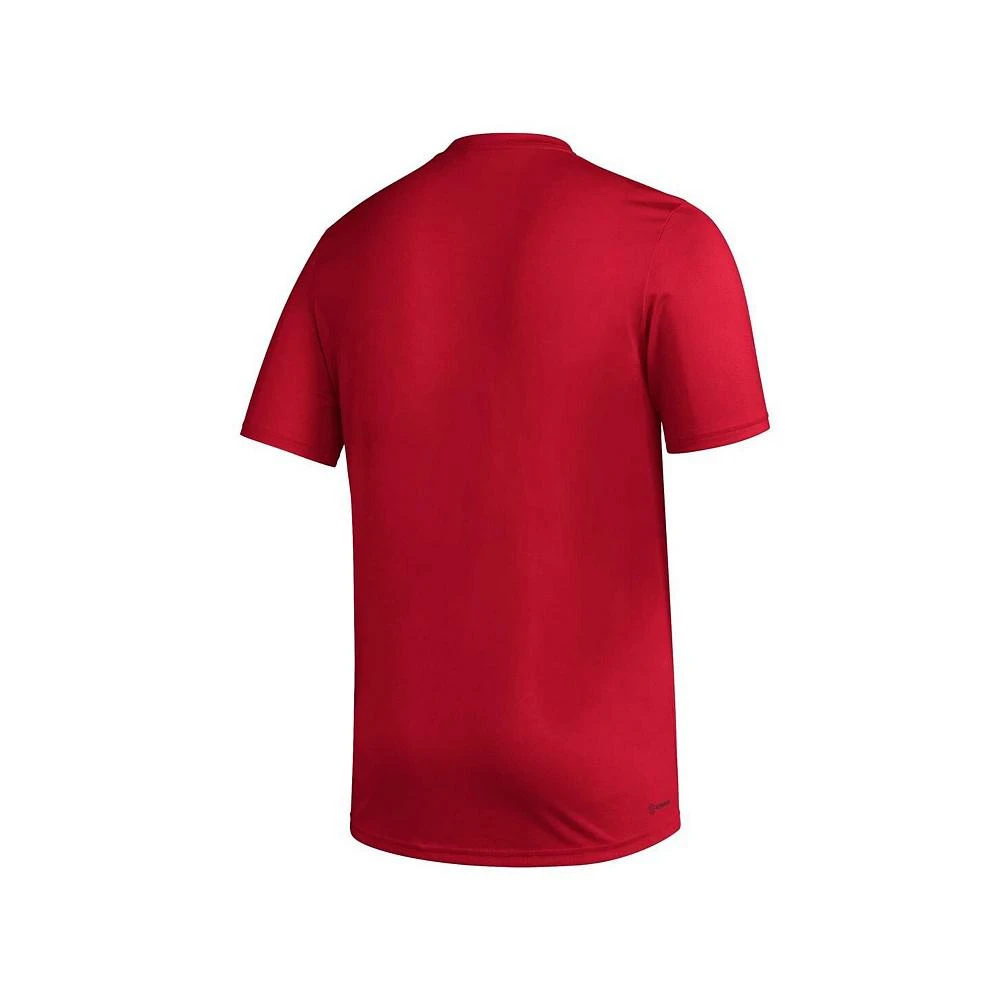 商品Adidas|Men's Red Louisville Cardinals Stripe Up AEROREADY Pregame T-shirt,价格¥234,第3张图片详细描述