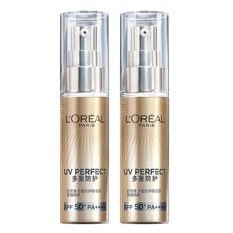 商品L'Oreal Paris|【2件包邮装】欧莱雅 小金管防晒SPF50+PA++++ 中文版 30ml*2（有效期至23年8月）,价格¥107,第1张图片