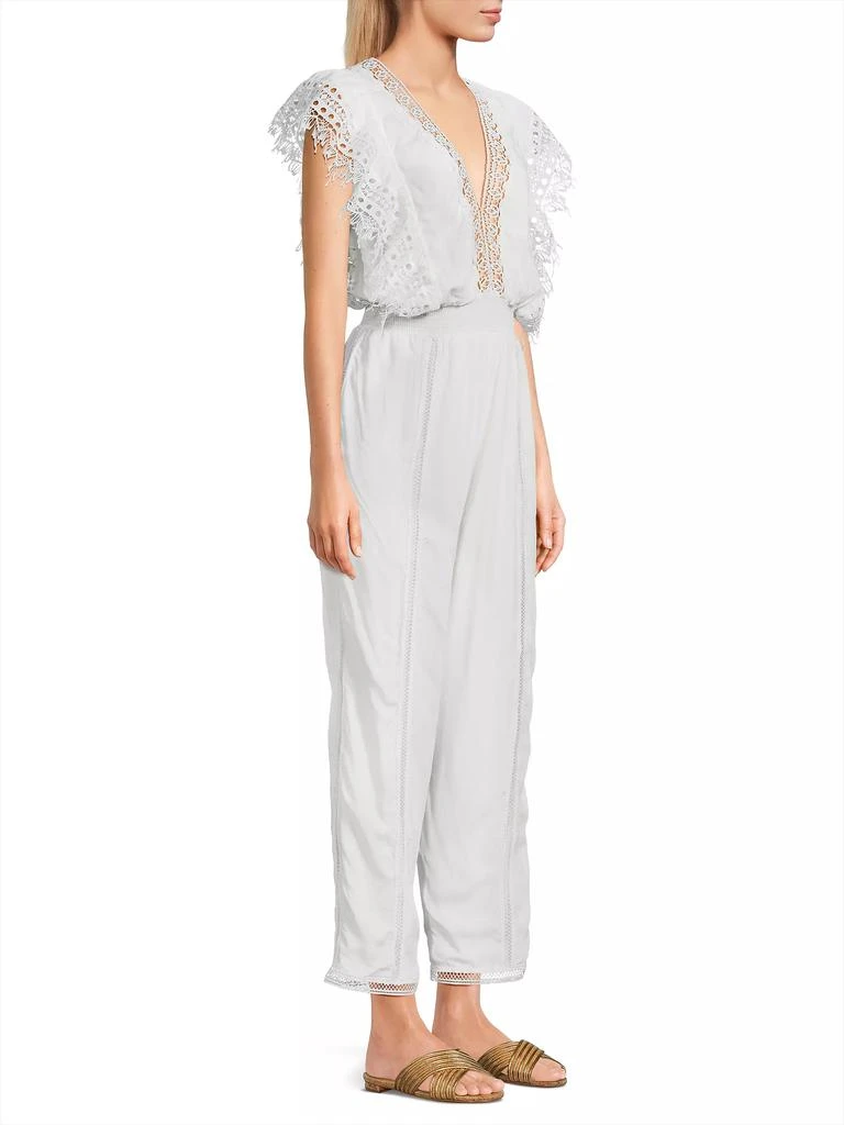 商品Peixoto|Katya Lace-Trim Cotton Jumpsuit,价格¥1935,第4张图片详细描述