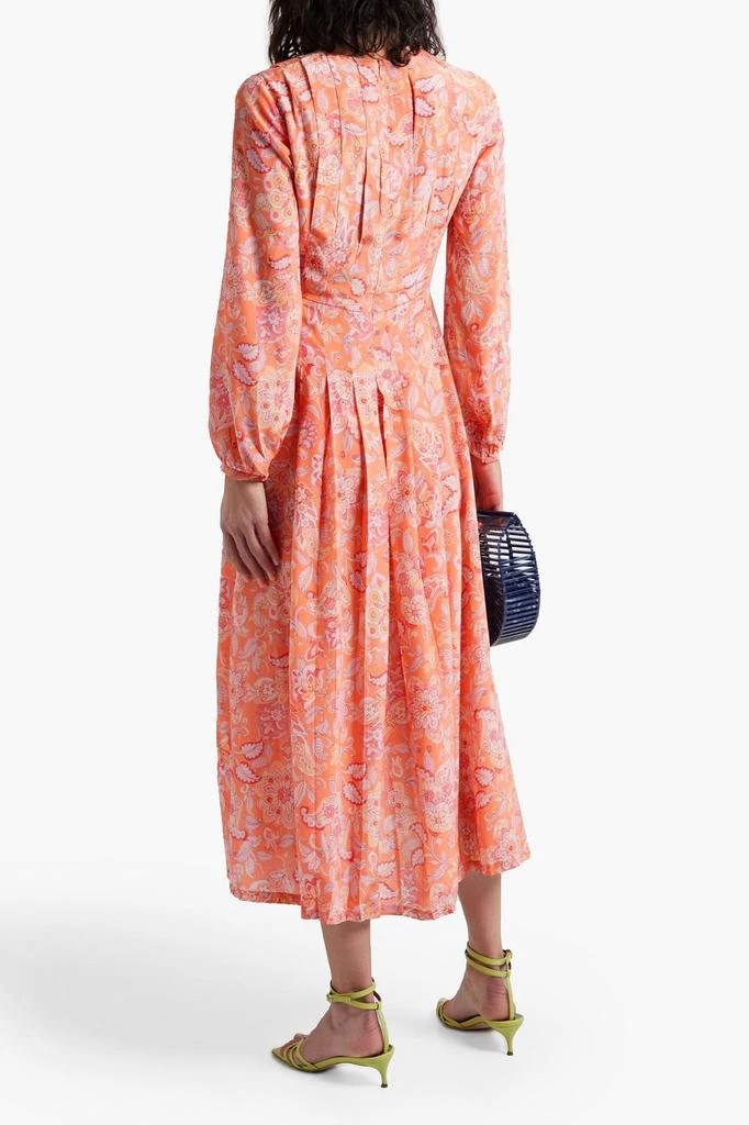 商品Rixo|Pleated floral-print silk crepe de chine midi dress,价格¥1035,第3张图片详细描述