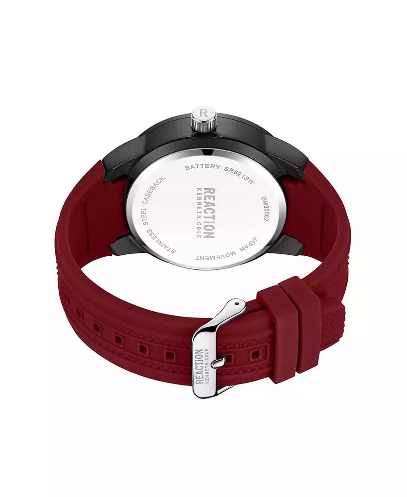 商品Kenneth Cole|Men's Sporty Three Hand Red Silicon Strap Watch, 49mm,价格¥561,第3张图片详细描述