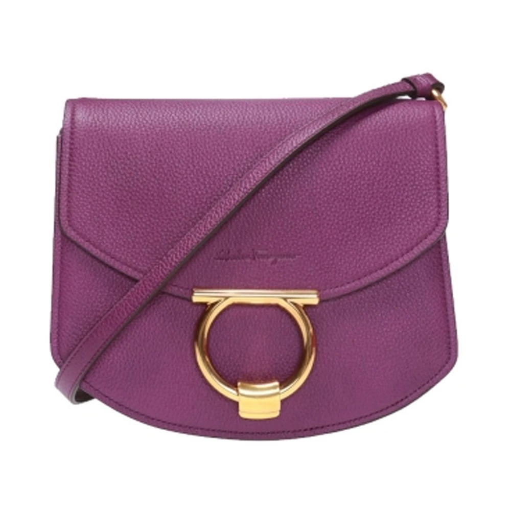 商品[国内直发] Salvatore Ferragamo|SALVATORE FERRAGAMO 女士紫色皮革手提包 21-H766-718470,价格¥8230,第1张图片