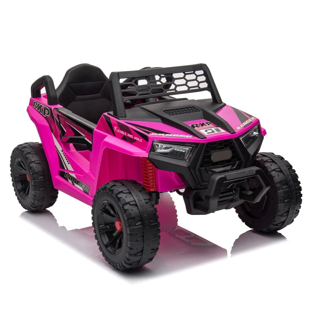 商品Streamdale Furniture|Streamdale Green 12V Kids Ride-On Electric UTV with Built-In Songs,价格¥2805,第4张图片详细描述
