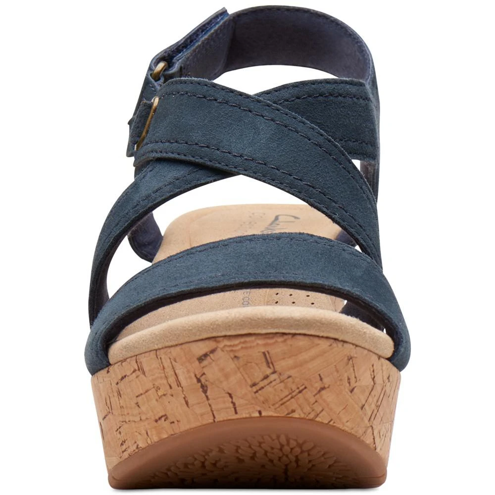 商品Clarks|Women's Rose Way Crisscross Cork-Wedge Sandals,价格¥296,第3张图片详细描述