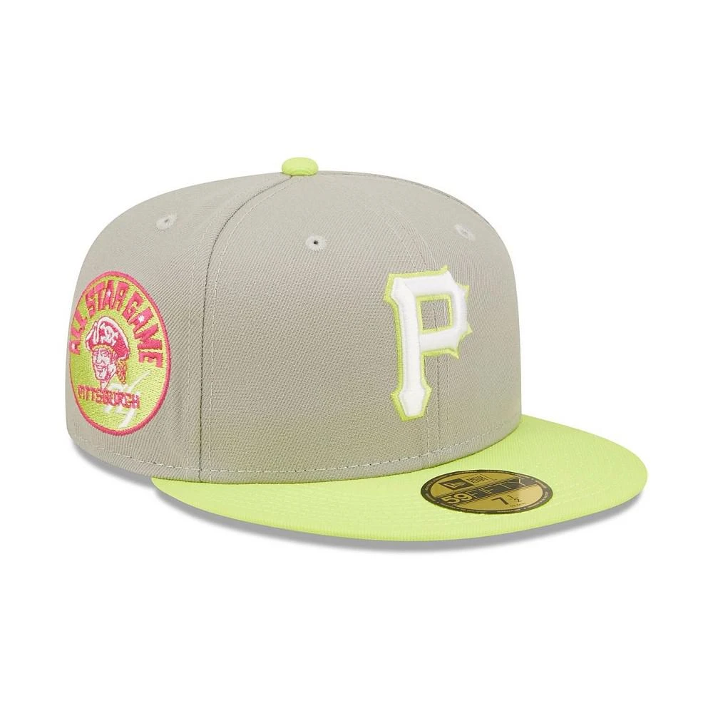 商品New Era|Men's Gray and Green Pittsburgh Pirates 1974 MLB All-Star Game Cyber 59FIFTY Fitted Hat,价格¥237,第1张图片
