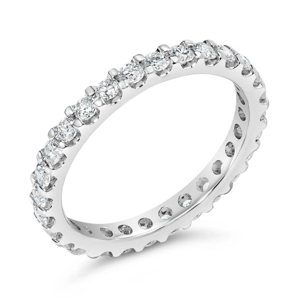 商品Haus of Brilliance|14K White Gold Shared Prong Set Round Diamond Eternity Band Ring,价格¥21338,第2张图片详细描述