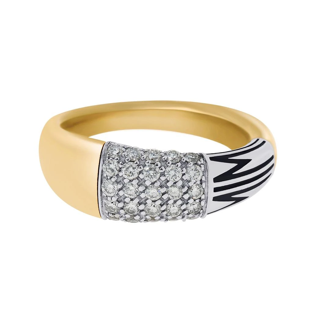 商品Mimi Milano|Mimi Milano Tam Tam 18K Yellow And White Gold, Diamond 0.55ct. Tw. Band Ring Sz. 7 AXM373D8B2-54,价格¥8881,第1张图片