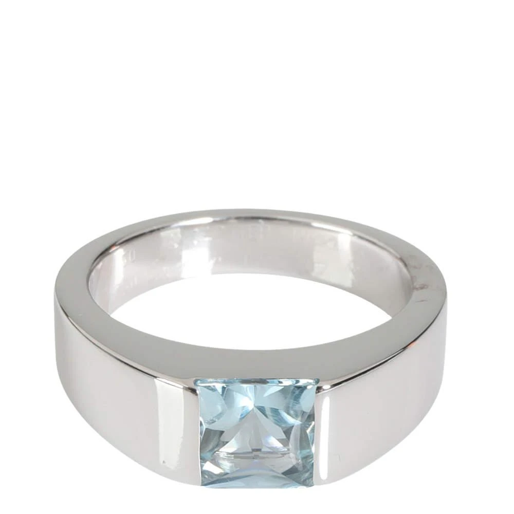 商品[二手商品] Cartier|Cartier 18k White Gold Aquamarine Tank Ring Size EU 50,价格¥13263,第2张图片详细描述