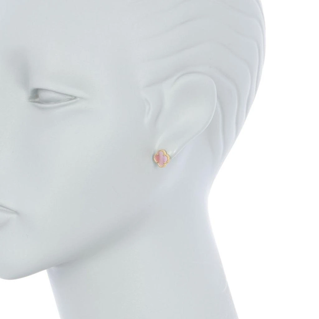 商品ADORNIA|Adornia Quatrefoil Pink Mother of Pearl Clover Stud Earrings gold,价格¥98,第2张图片详细描述