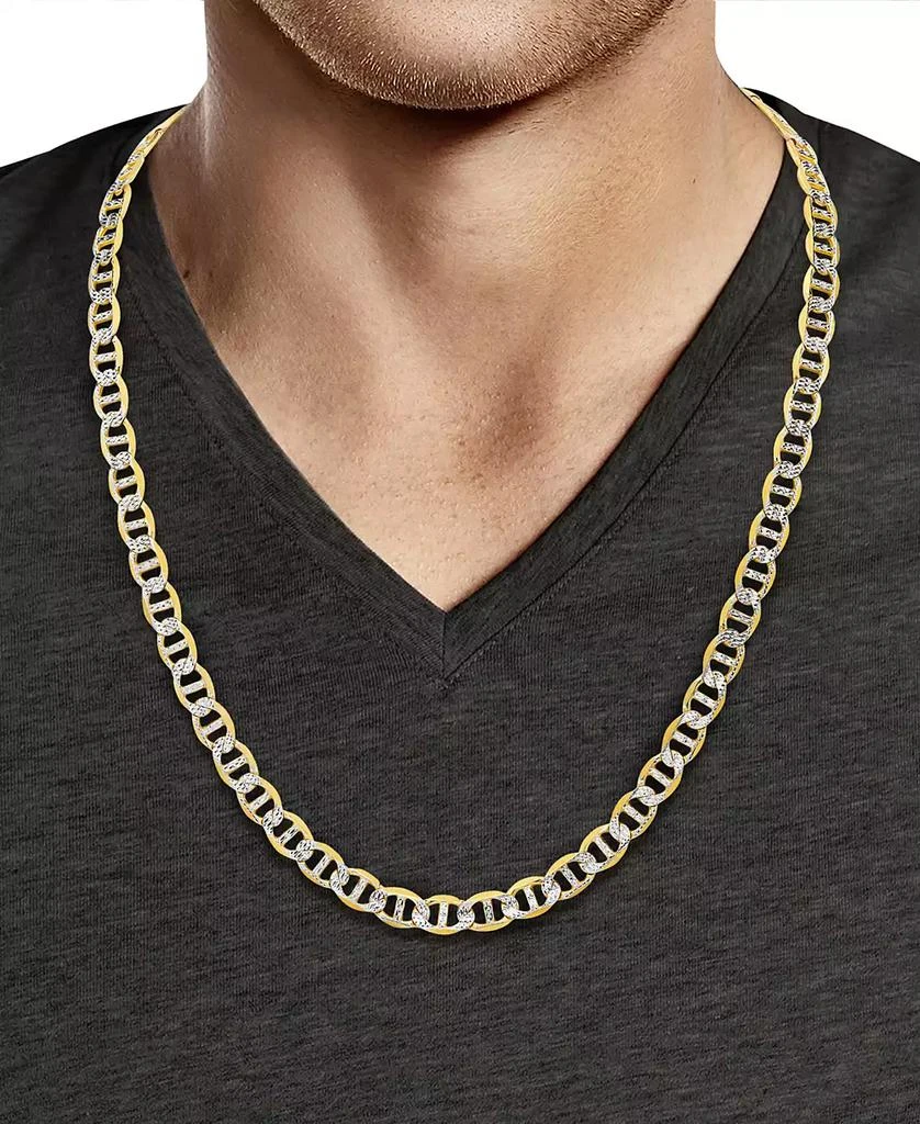 商品Macy's|Men's Two-Tone Diamond Cut Mariner Link 24" Chain Necklace in Sterling Silver & 14k Gold-Plate,价格¥5187,第2张图片详细描述