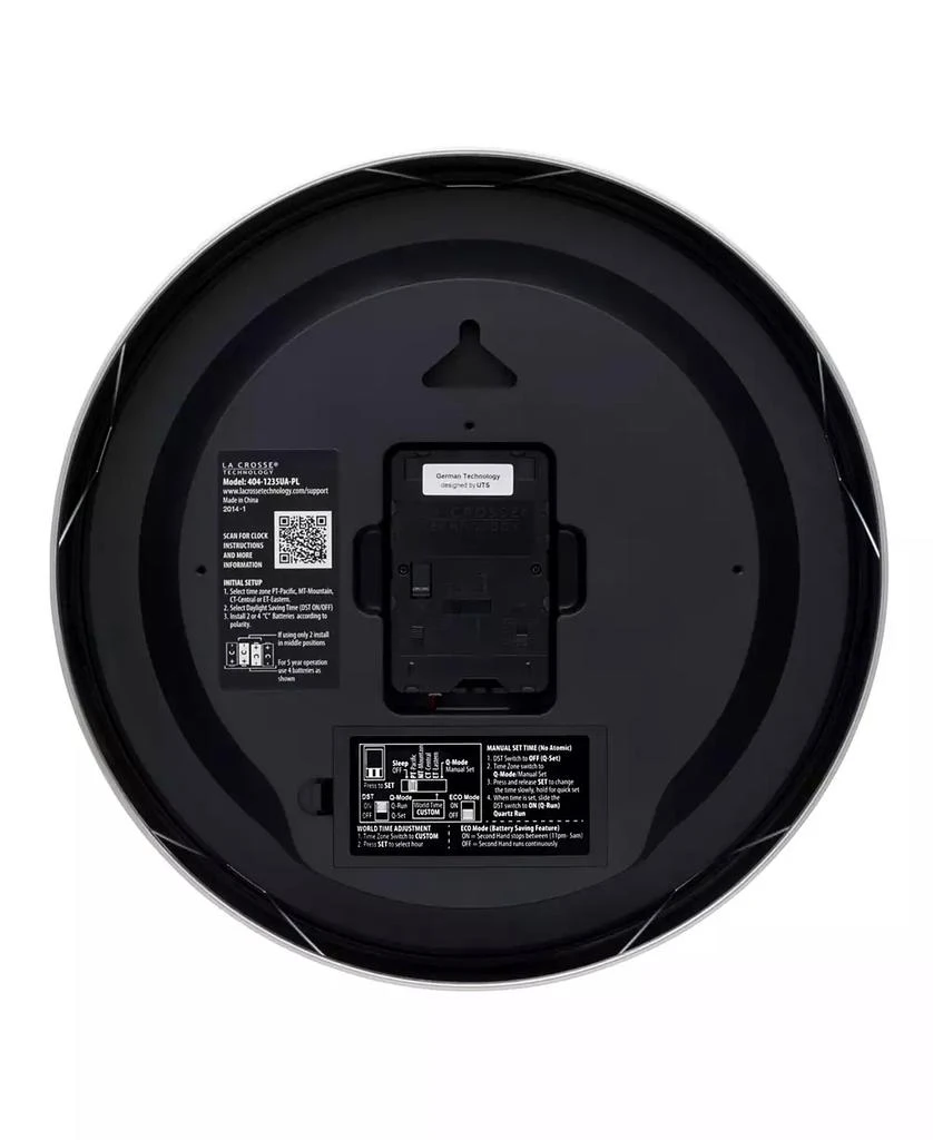 商品La Crosse Technology|14" Ultratomic Analog Stainless Wall Clock,价格¥687,第3张图片详细描述