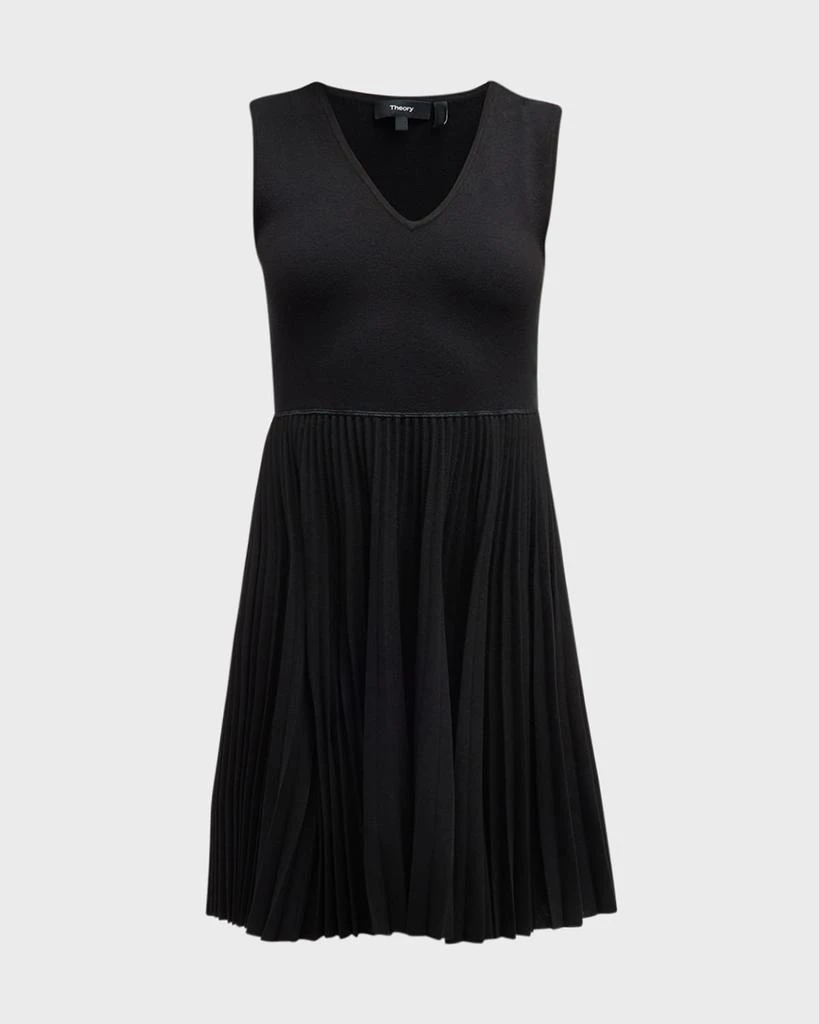 商品Theory|Sleeveless Pleated Mini Combo Dress,价格¥1820,第3张图片详细描述