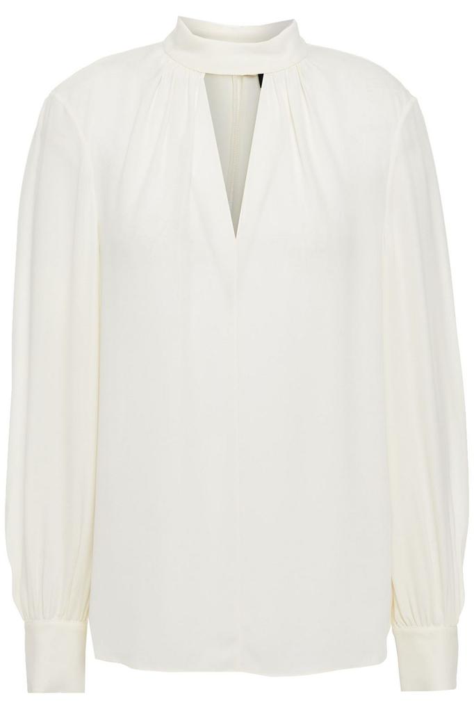 Cutout silk crepe de chine blouse商品第1张图片规格展示