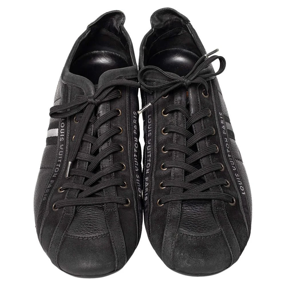 商品[二手商品] Louis Vuitton|Louis Vuitton Black Nubuck And Leather Cosmos Low Top Sneakers Size 43.5,价格¥3086,第3张图片详细描述