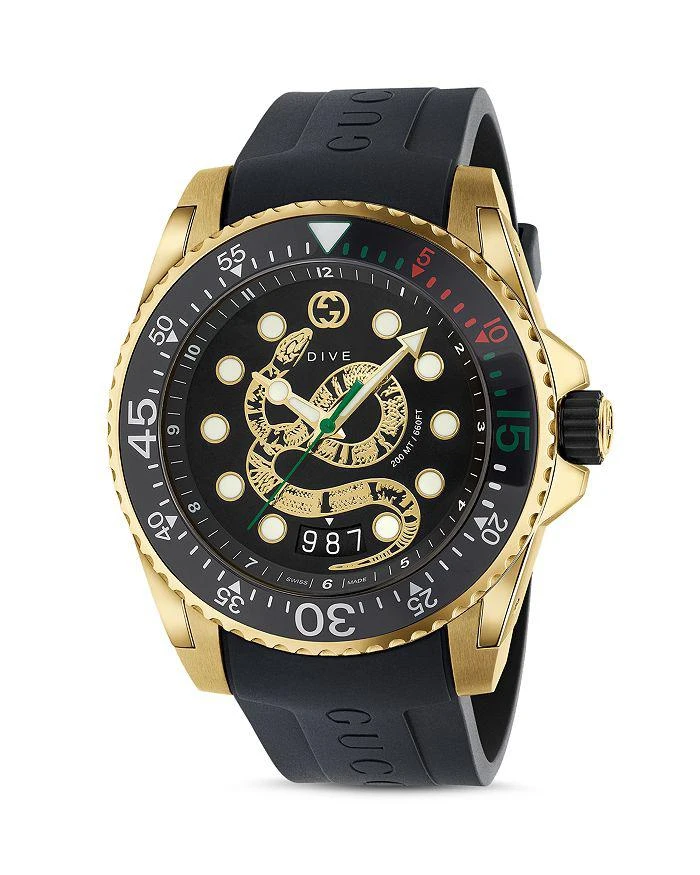 商品Gucci|Diver Black Watch, 45mm,价格¥13135,第3张图片详细描述