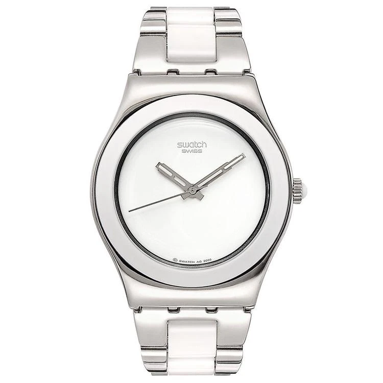 商品Swatch|Watch, Women's Swiss Tresor Blanc and Stainless Steel Bracelet 33mm YLS141G,价格¥961,第2张图片详细描述