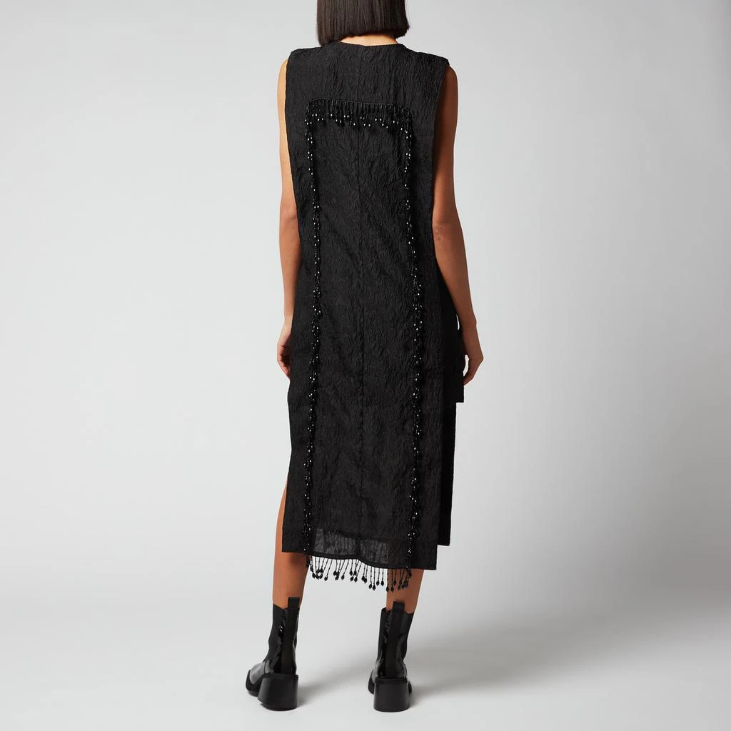 商品Ganni|Ganni Women's Jacquard Organza Mid Dress - Black,价格¥666,第2张图片详细描述