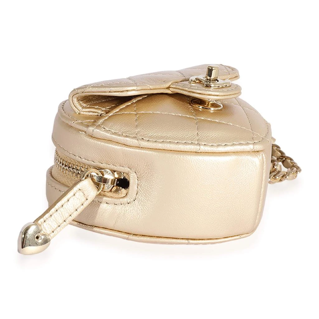 Chanel Gold Quilted Lambskin Leather Heart Shoulder Bag  商品