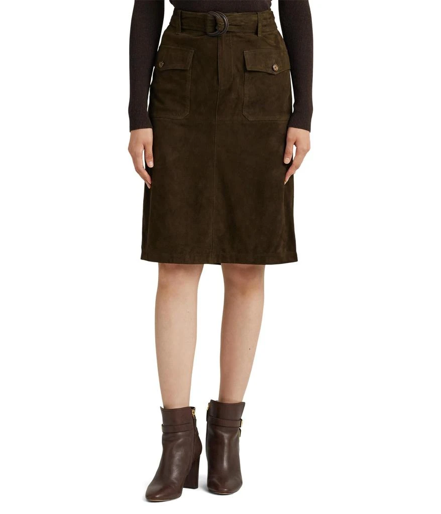 商品Ralph Lauren|Belted Goat-Suede Pencil Skirt,价格¥4448,第1张图片