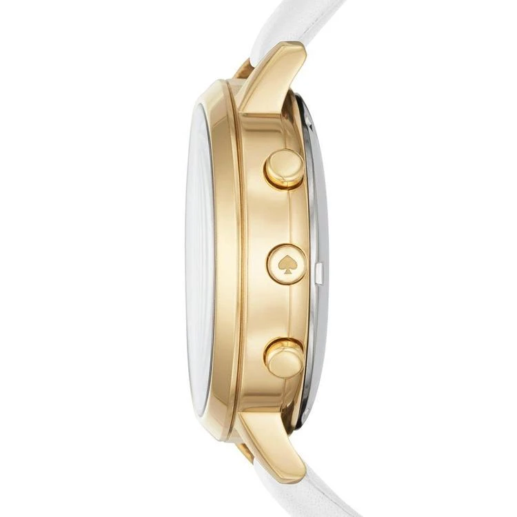 商品Kate Spade|Women's Metro Grand White Leather Strap Hybrid Smart Watch 39mm KST23104,价格¥1403,第2张图片详细描述