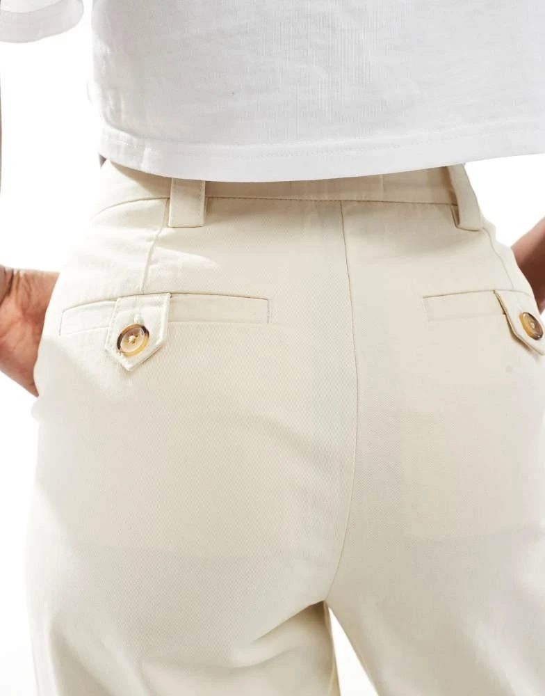 商品ASOS|ASOS DESIGN laundered barrel trousers with tab detail in bone white,价格¥268,第4张图片详细描述