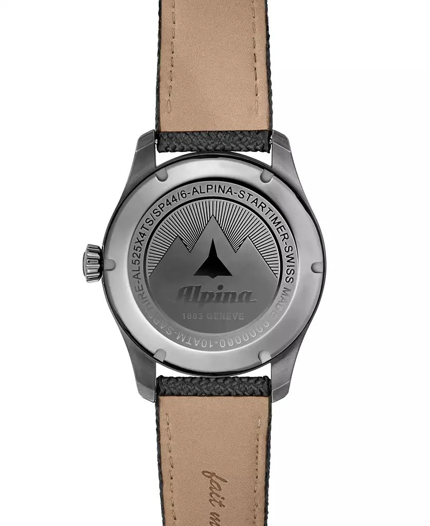 商品Alpina|Men's Swiss Automatic Startimer Pilot Gray Rubber Strap Watch 41mm,价格¥9677,第3张图片详细描述