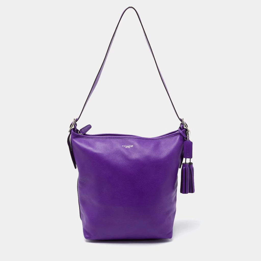 商品[二手商品] Coach|Coach Purple/Violet Leather Legacy Tassel Shoulder Bag,价格¥1281,第1张图片