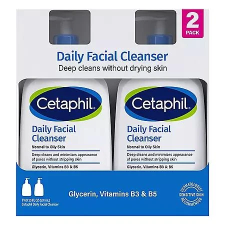 商品Cetaphil|Cetaphil Daily Facial Cleanser, 20 fl. oz., 2 pk.,价格¥185,第1张图片