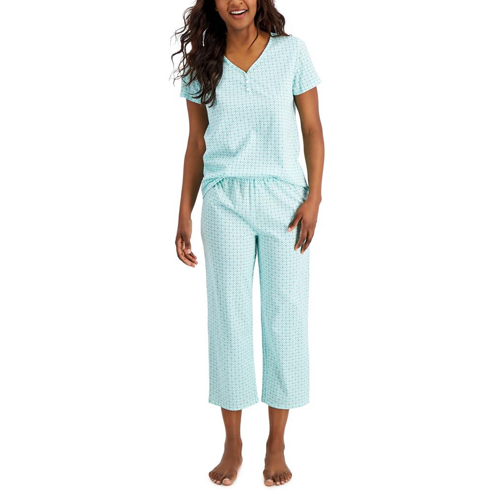 Cotton Essentials Cropped Pajama Set, Created for Macy's商品第1张图片规格展示